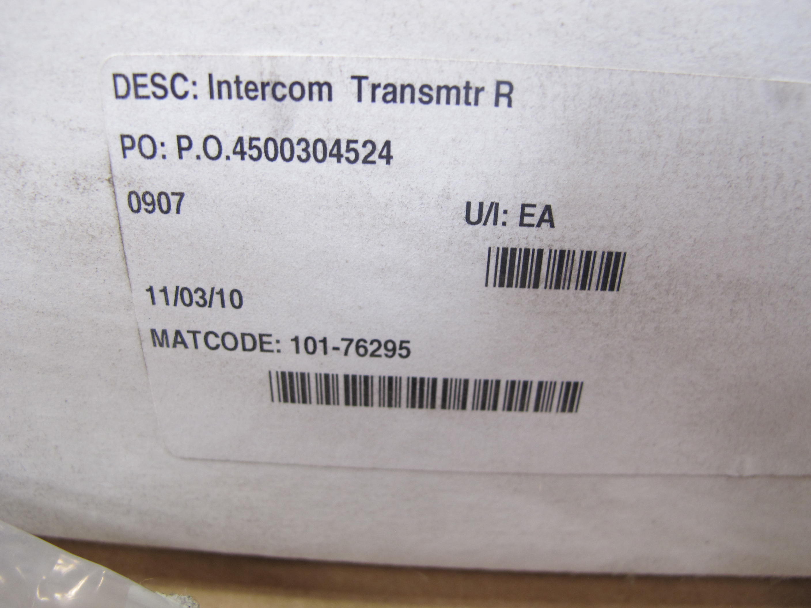 (5) INTERCOM, TRANSMTR/RECVR TYPE, TACTICAL INTERCOM BELT STATION UNITS (TIS) KIND, WITH COILED LINE CORD AND MULTI- PIN ROUND CONNECTOR TO ATTACH TO TIS UNITS.. LOADING & HANDLING FEE $15-4207